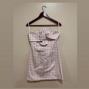 She + Sky Gray Strapless Sheath Dress